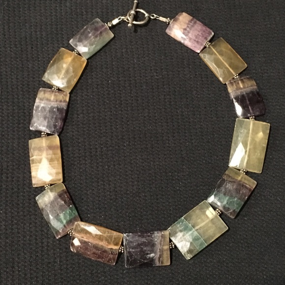 Strand of florite crystals, lustrous hues, 16 “ - Picture 2 of 8